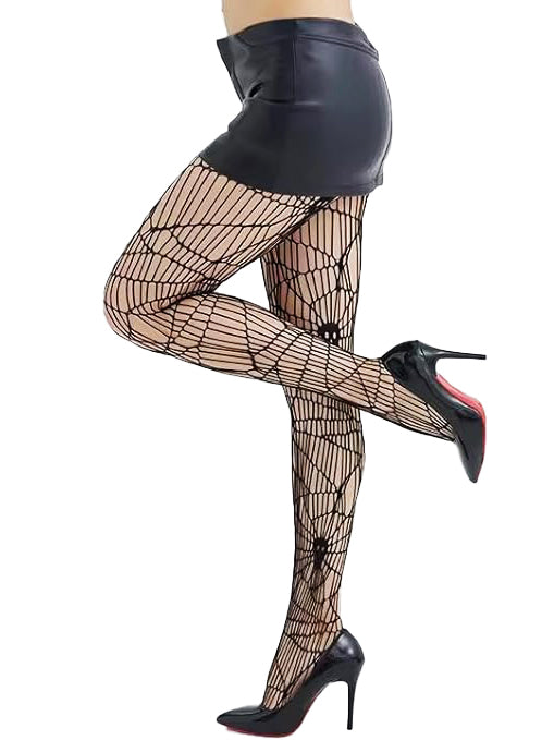 Artistic Skull Pattern Fishnet Tights For Edgy Streetwear Hello.LA.Girl